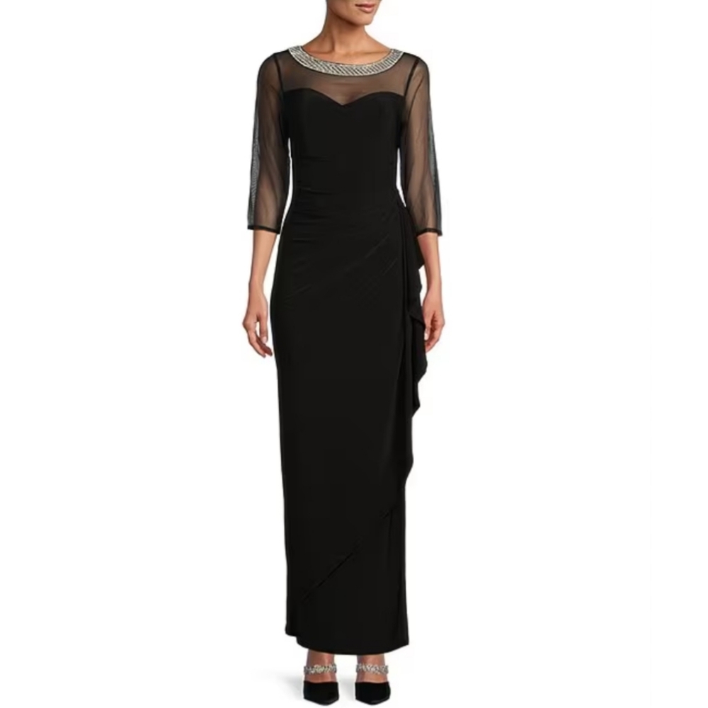 Alex Evenings Emblished Maxi Dress Size 6